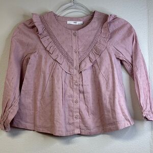 NWT Marks & Spencer Mauve Ruffle Blouse Little Girls Size 6/7 years